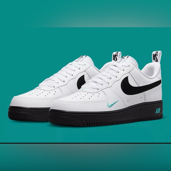 Nike Other - 🎉SOLD🌟NWOT Nike Air Force 1 '07 LV8 "Carbon Fiber" White Black Teal